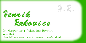 henrik rakovics business card